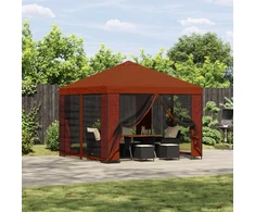 Pavėsinė 3 x 3 m Terakotos Poliesteris ir plienas 190 gsm