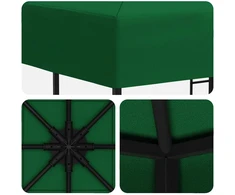 Pavėsinė 3 x 3 m Žalia Poliesteris ir plienas 190 gsm
