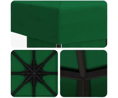 Pavėsinė 3 x 3 m Žalia Poliesteris ir plienas 190 gsm