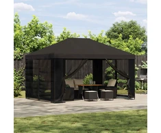 Pavėsinė 4 × 3 m Antracito Poliesteris ir plienas 190 gsm