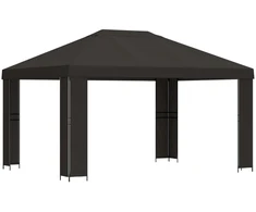Pavėsinė 4 × 3 m Antracito Poliesteris ir plienas 190 gsm