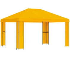 Pavėsinė 4 × 3 m Geltona Poliesteris ir plienas 190 gsm