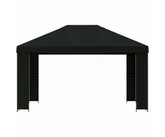 Pavėsinė 4 × 3 m Juoda Poliesteris ir plienas 190 gsm