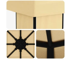 Pavėsinė 4 × 3 m Kreminė Poliesteris ir plienas 190 gsm