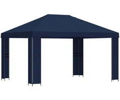 Pavėsinė 4 × 3 m Mėlyna Poliesteris ir plienas 190 gsm
