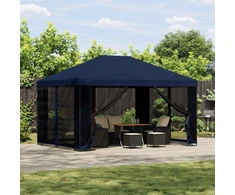 Pavėsinė 4 × 3 m Mėlyna Poliesteris ir plienas 190 gsm