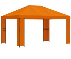 Pavėsinė 4 × 3 m Oranžinė Poliesteris ir plienas 190 gsm