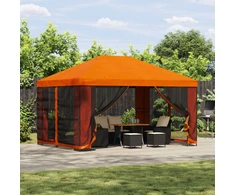 Pavėsinė 4 × 3 m Oranžinė Poliesteris ir plienas 190 gsm