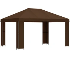 Pavėsinė 4 × 3 m Ruda Poliesteris ir plienas 190 gsm