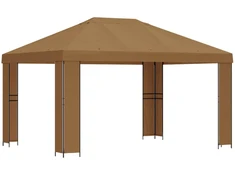 Pavėsinė 4 × 3 m Smėlio Poliesteris ir plienas 190 gsm