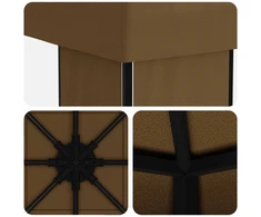 Pavėsinė 4 × 3 m Taupe Poliesteris ir plienas 190 gsm