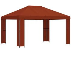 Pavėsinė 4 × 3 m Terakotos Poliesteris ir plienas 190 gsm