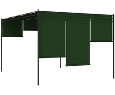 Pavėsinė 4 x 3 x 2,3 m Žalia Poliesteris ir plienas