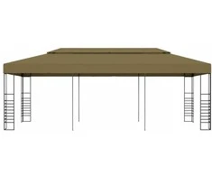 Pavėsinė-palapinė, taupe spalvos, 6x3x2,7m, 180g/m²
