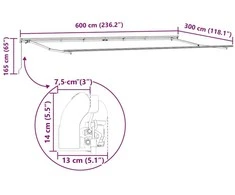 Markizės rėmas Balta 600 × 300 cm Aliuminis