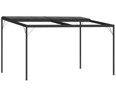 Pavėsinė su stogu, antracito, 4x3x2,5m, aliuminis ir plienas