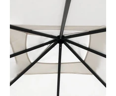 Pavėsinė su stulpų uždangalais, kreminė, 3x3x2,6m, 160g/m²