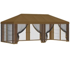 Pavėsinės dengti su šoninėmis sienelėmis Taupe 600,5 x 300,5 cm
