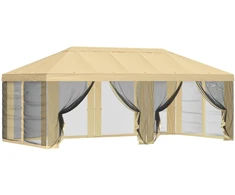 Pavėsinės dengti su šoninėmis sienelėmis 6 x 3 m Kreminė