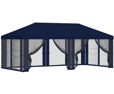 Pavėsinės dengti su šoninėmis sienelėmis 6 x 3 m Mėlyna