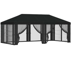 Pavėsinės dengti su šoninėmis sienelėmis Juoda 600,5 x 300,5 cm