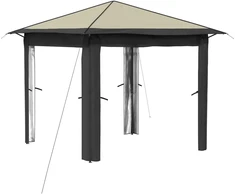Paviljonas be šoninės sienos 2,6 x 2,6 m Kremo ir antracito