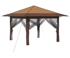 Paviljonas su 4 šoninėmis sienomis 3,3 x 3,3 m Bežinis ir Rudas