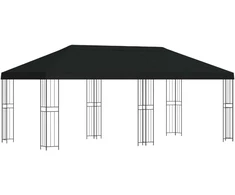 Paviljonas su šoninėmis sienelėmis 6 x 3 m Juoda
