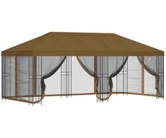 Paviljonas su šoninėmis sienelėmis 6 x 3 m Taupe
