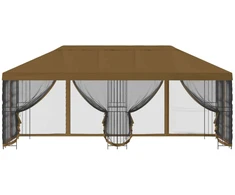 Paviljonas su šoninėmis sienelėmis 6 x 3 m Taupe