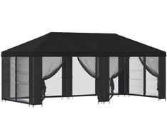 Paviljonas su šoninėmis sienelėmis 6 x 3 m Juoda