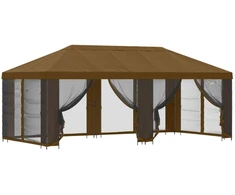 Paviljonas su šoninėmis sienelėmis 6 x 3 m Taupe