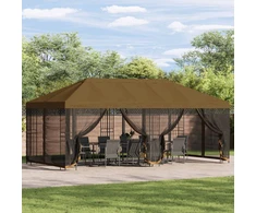 Paviljonas su šoninėmis sienelėmis 6 x 3 m Taupe