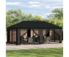 Paviljonas su šoninėmis sienelėmis 6 x 3 m Juoda
