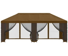 Sodo pavėsinė su šoninėmis sienelėmis 6 x 3 m Taupe