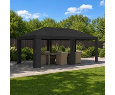 Paviljono uždanga 6 x 3 m Antracito Poliesteris 190 gsm