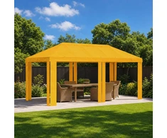 Paviljono uždanga 6 x 3 m Geltona Poliesteris 190 gsm