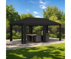 Paviljono uždanga 6 x 3 m Juoda Poliesteris 190 gsm