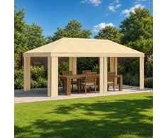 Paviljono uždanga 6 x 3 m Kreminė Poliesteris 190 gsm