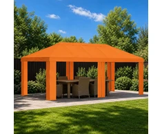 Paviljono uždanga 6 x 3 m Oranžinė Poliesteris 190 gsm