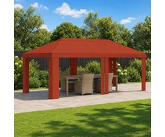 Paviljono uždanga 6 x 3 m Terakotos Poliesteris 190 gsm