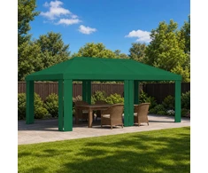Paviljono uždanga 6 x 3 m Žalia Poliesteris 190 gsm