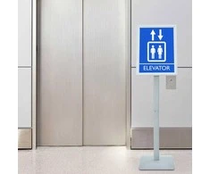 Pedestalo plakato stovas Sidabro 32,5 x 27 x 126 cm