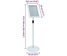 Pedestalo plakato stovas 33 x 33 x 126 cm PVC ir Plienas