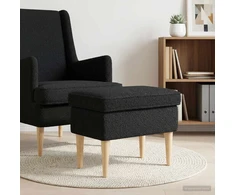 Pėdų staliukas Juoda 55 x 35 x 41 cm Bouclé