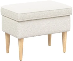 Pėdų staliukas Kreminė 55 x 35 x 41 cm Bouclé