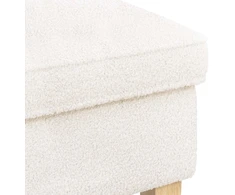 Pėdų staliukas Kreminė 55 x 35 x 41 cm Bouclé