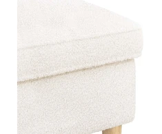Pėdų staliukas Kreminė 55 x 35 x 41 cm Bouclé