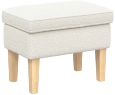 Pėdų staliukas Kreminė 55 x 35 x 41 cm Bouclé
