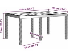 Lauko baldų komplektas Sodo valgomojo komplektas 5 pcs Antracitas Polt ratanas
